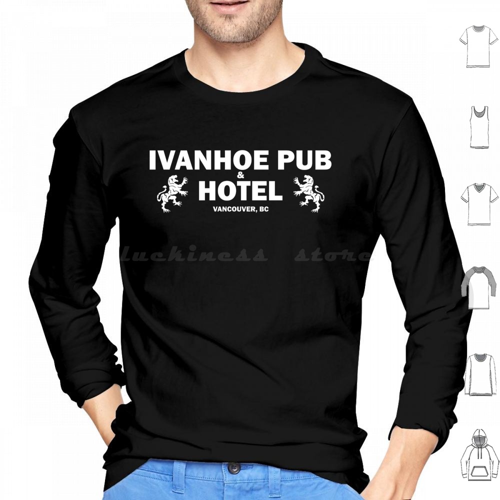 Wine Beer Pub - Ivanhoe Pub-Wit op zwart hoodies Ivanhoe