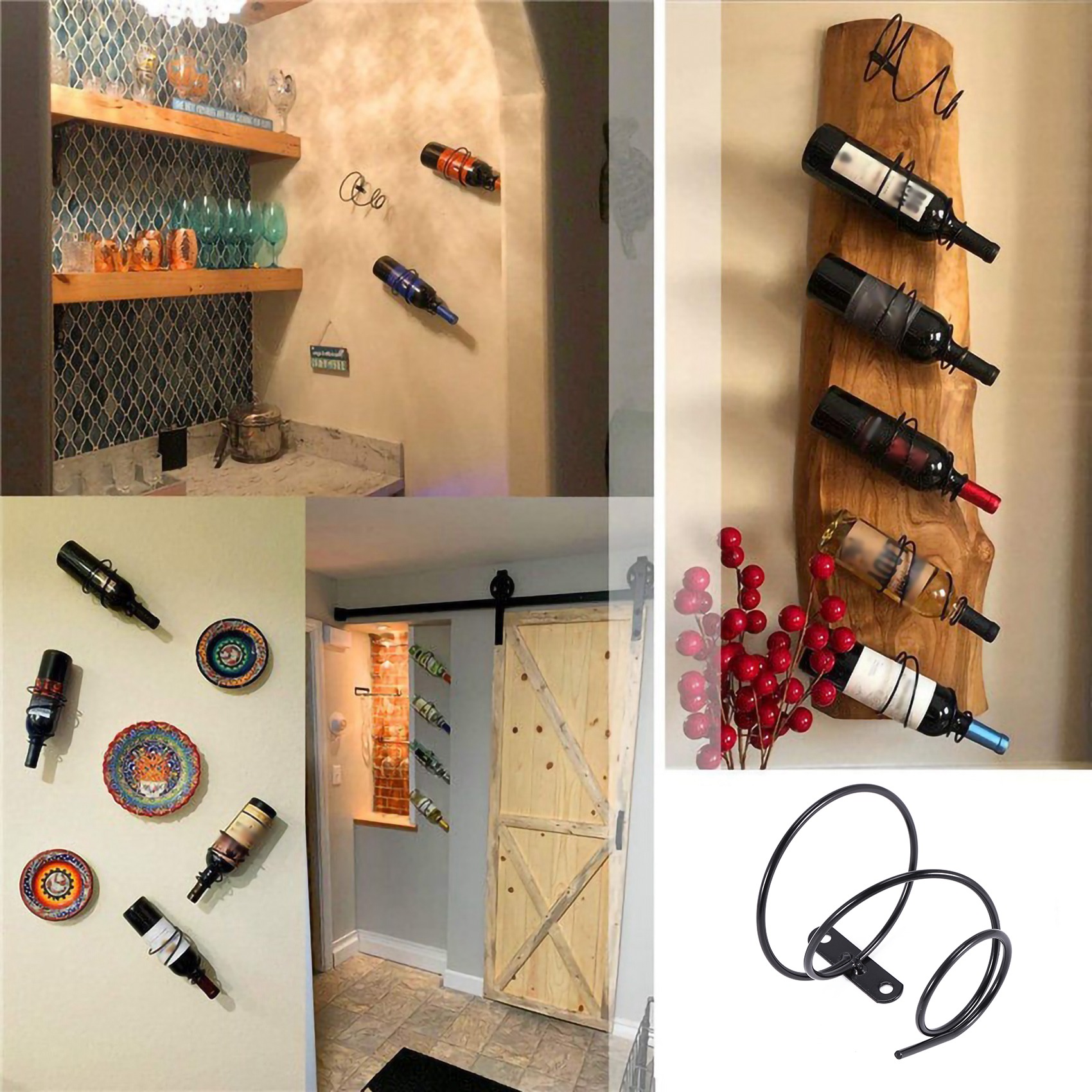 Wine Rack Wall Mount - 24-uurs levering 3-pack eenvoudige wandbevestigde wijnrek
