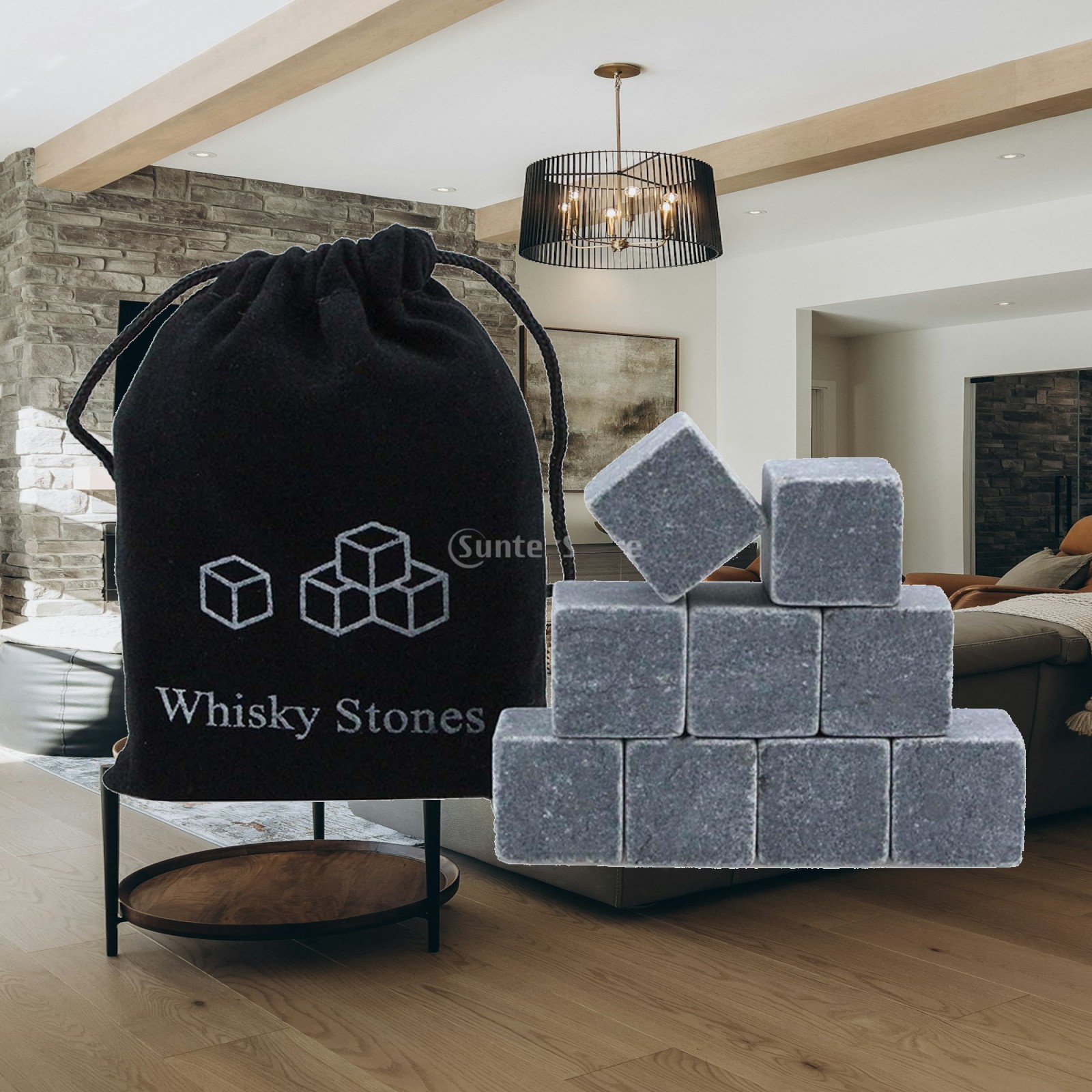 Whiskey Stone Set - 9 stuks whiskystenen herbruikbare, opvriesbare cadeauset