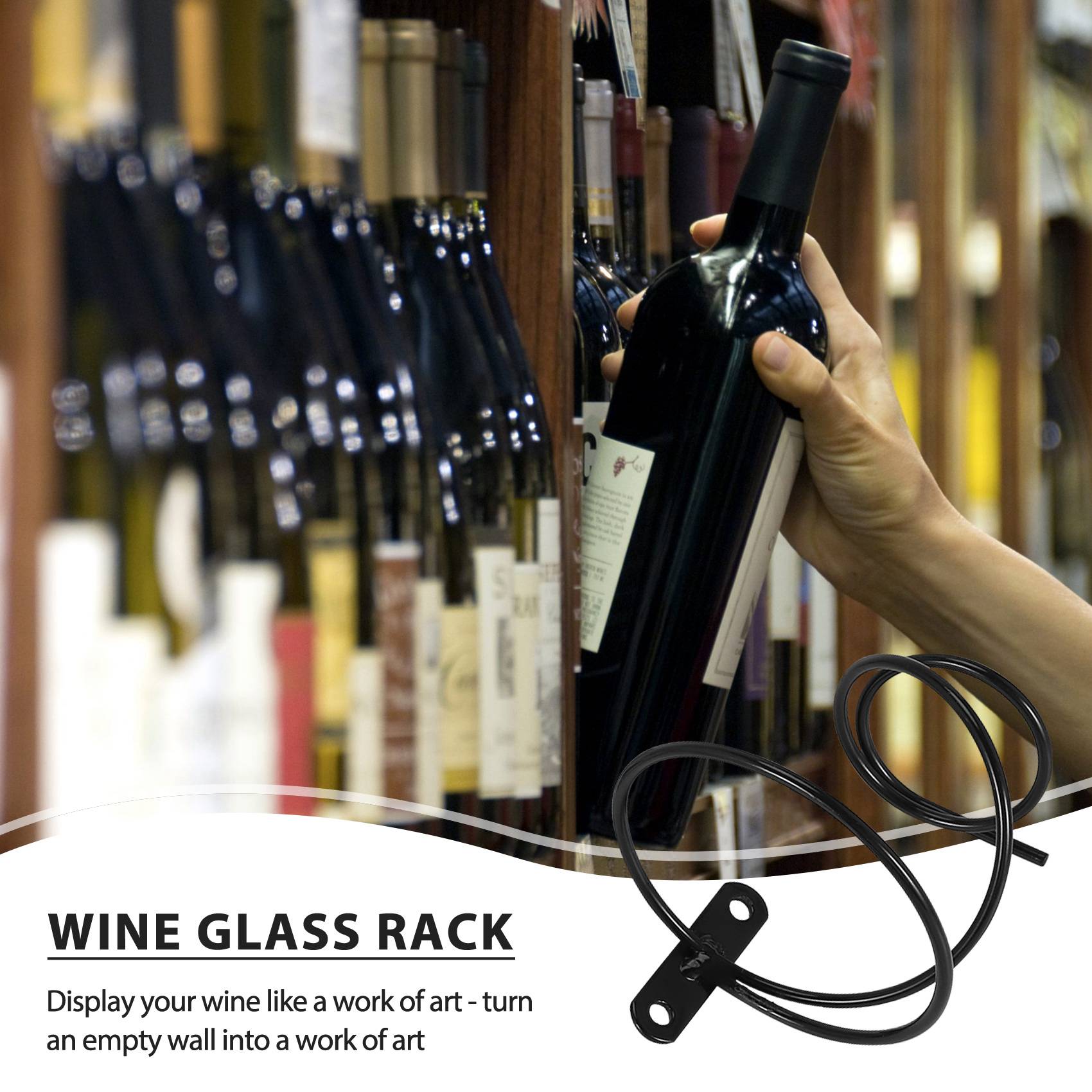 Wine Rack Wall Mount - ABGH-Pack van 6 wandgemonteerde wijnrekken -