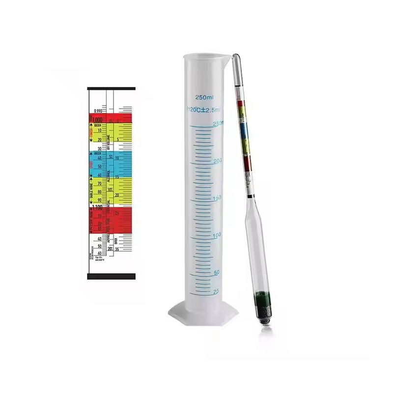 Wine Beer And Mead - Hydrometertester en 250 ml maatfles, drievoudige