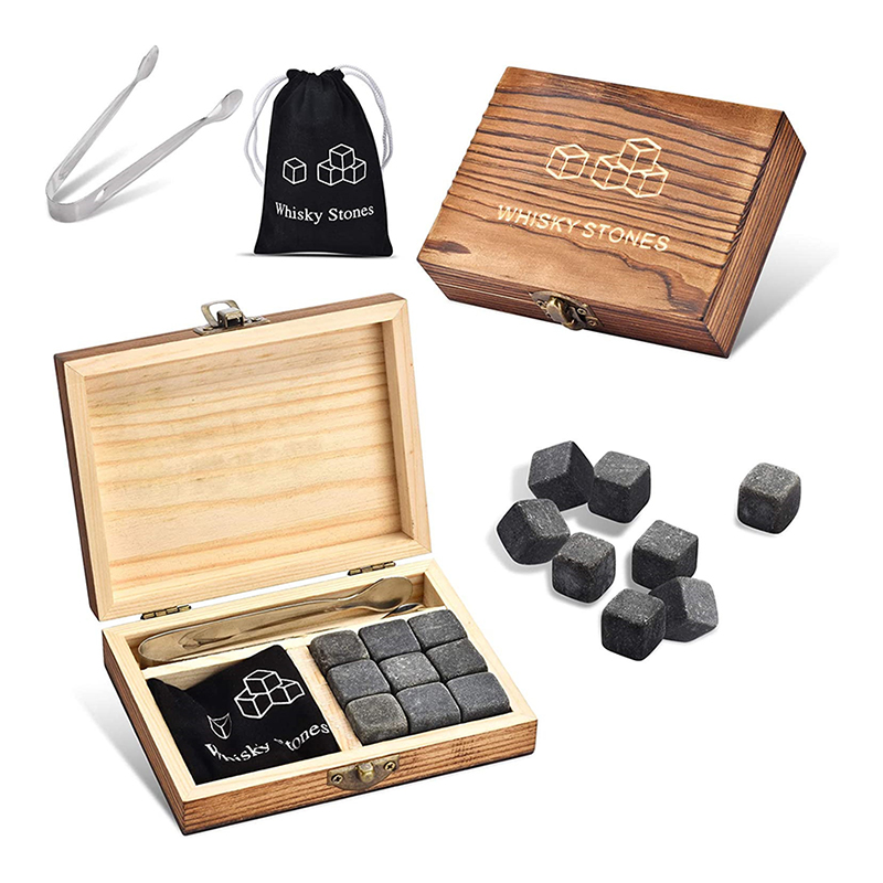 Whiskey Stone Set - 9 stuks whisky-ijsstenen, herbruikbare ijsblokjes, bartools,