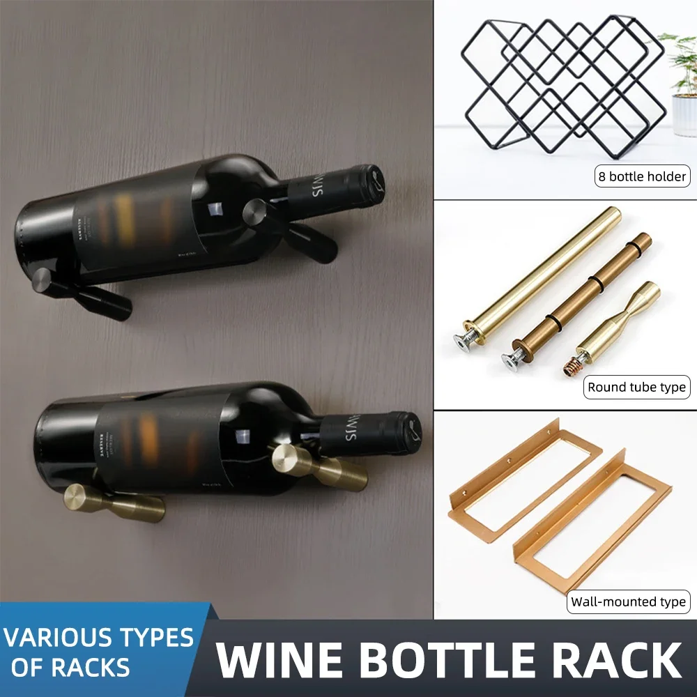 Wine Rack Wall Mount - Wijnrek van aluminiumlegering, wijnfles-displaystandaard voor bier-