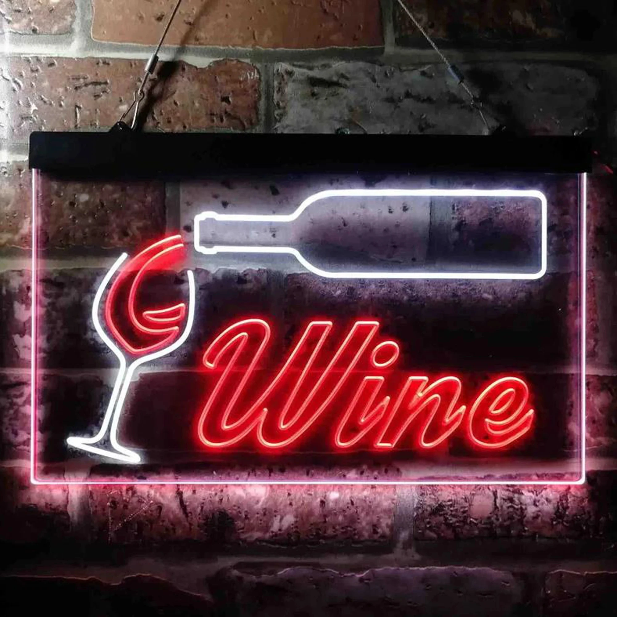 Wine Beer Pub - Dubbele Kleur Led Neon Wijn Bar