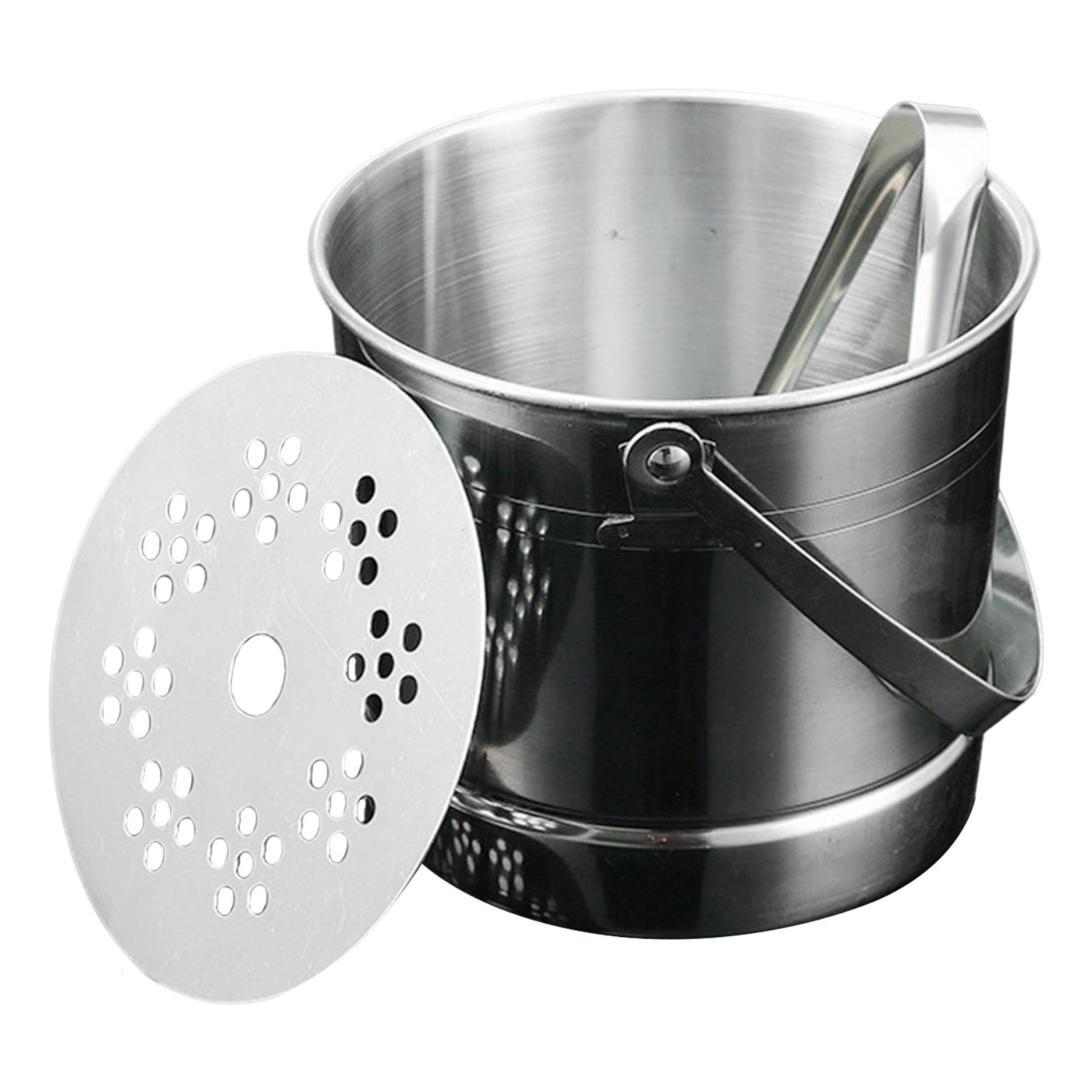 Ice Bucket Silver - 1l Roestvrijstalen Ijsemmer Met Ijsclip Veelzijdige
