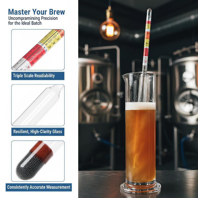 Wine Beer Cider - 1 Stuks 3-Schaal Hydrometer voor het