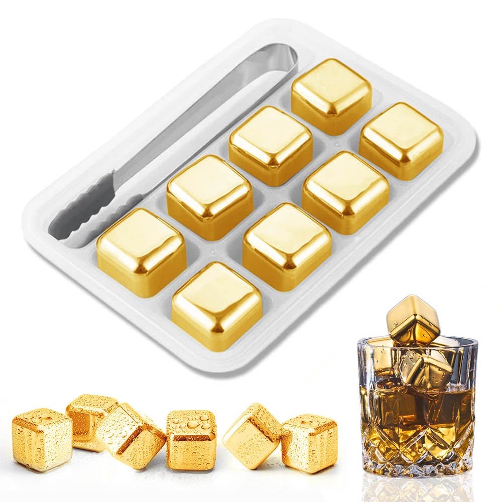 Goud en zilver metalen koelrot - Whiskey Stone Set recensie en prijs
