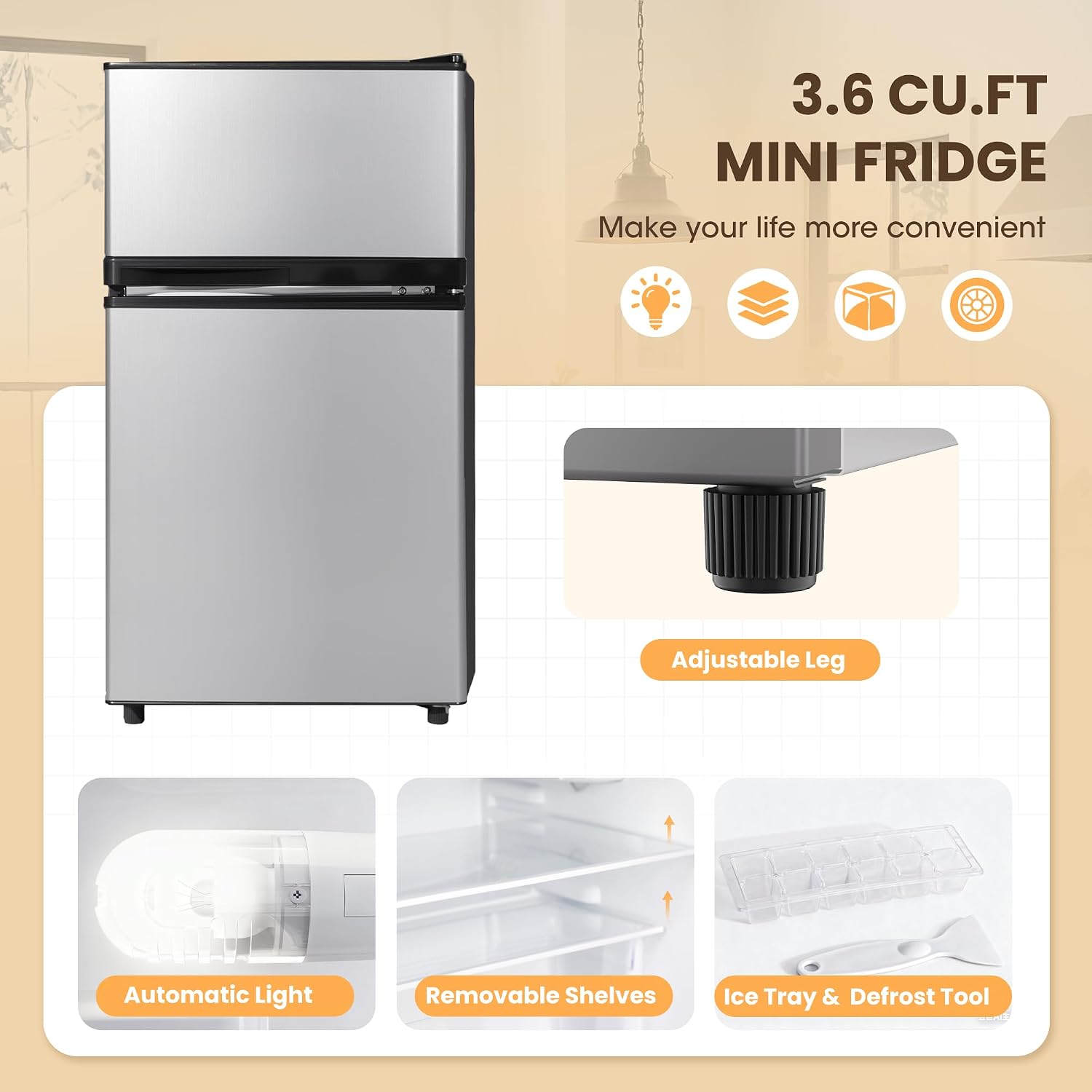 3,6 Kubieke Voet Vrieskast Koe - Ice Bucket Silver recensie en prijs