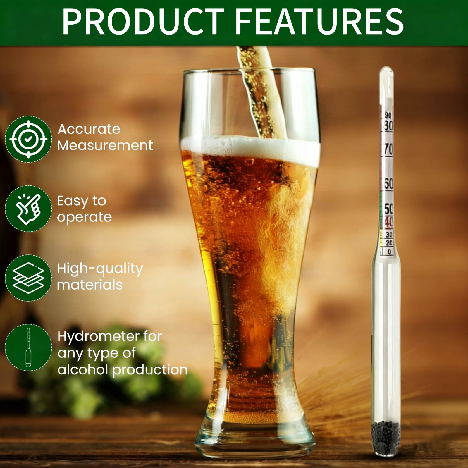 0-96% Glazen Alcoholhydrometer - Wine Beer And Mead recensie en prijs