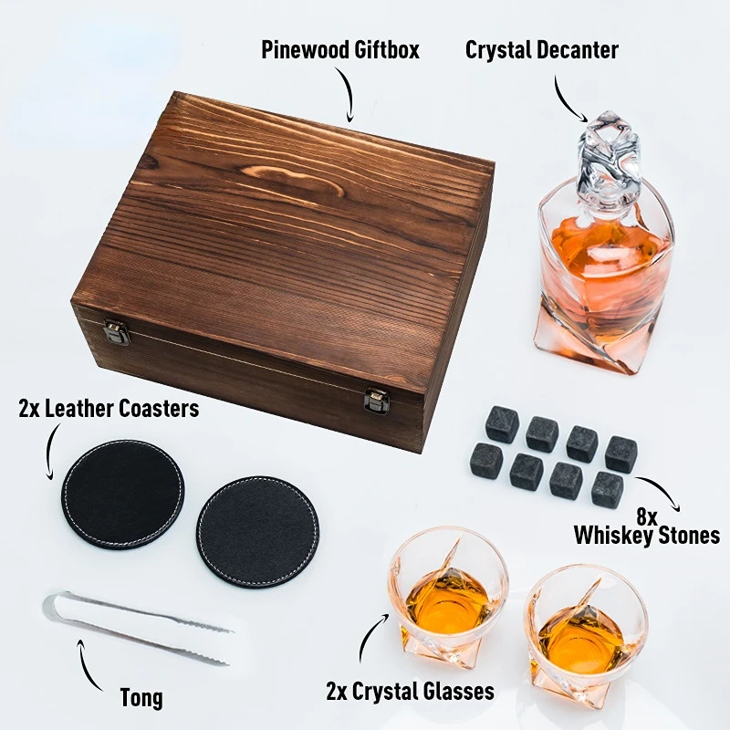 Whisky Decanter en Stenen Cade - Whiskey Stone Set recensie en prijs