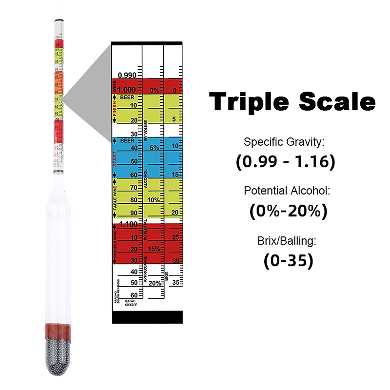 Drievoudige Schaal Hydrometer  - Wine Beer Cider recensie en prijs
